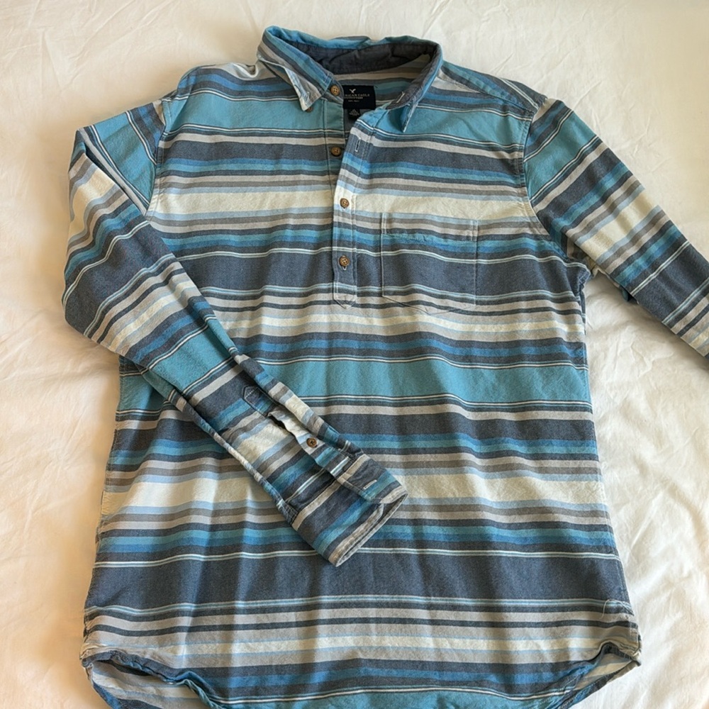 MENS AMERICAN EAGLE LARGE TALL LONG SLEEVE BUTTON DOWN